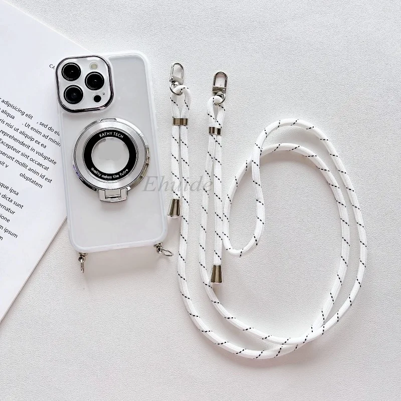 Shockproof Magnetic Wireless Stand Case with Strap and Lanyard Cover