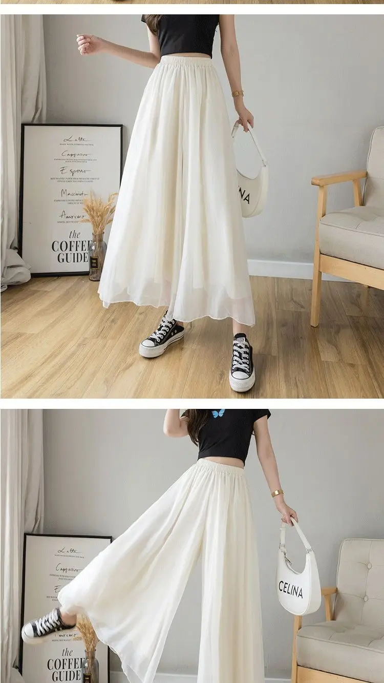 Women A-line Pants Black Wide-legged Pants High Waist Woman Clothing Loose Y2k Streetwear Design Chic Casual Thin New Trouser