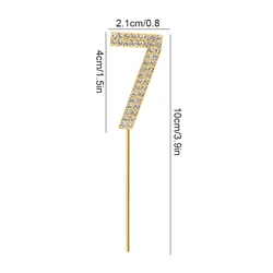 Gold and Silver Glitter Number Cake Toppers - Elegant Birthday and Celebration Decor (B18 - Gold 7)