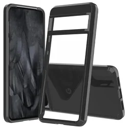 Hybrid Shockproof Cover with Air Cushion and Crystal Clear Hard Back - Pixel 8A (Black)