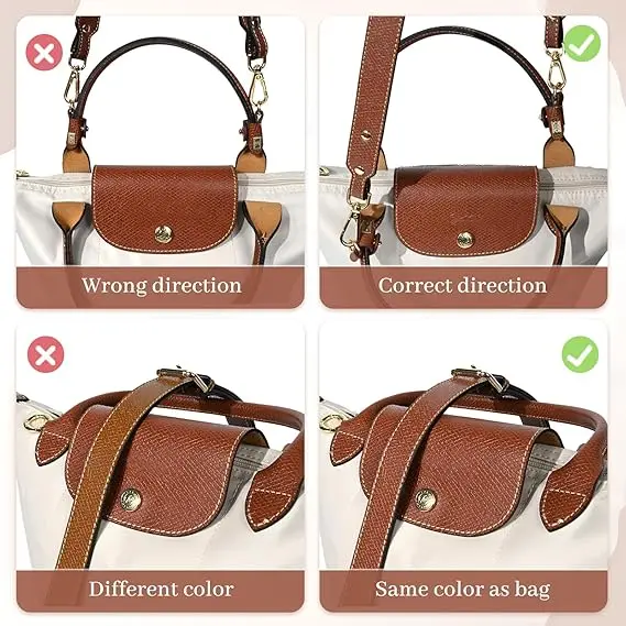 Elegant Leather Adjustable Crossbody Shoulder Strap in Terra Mocha