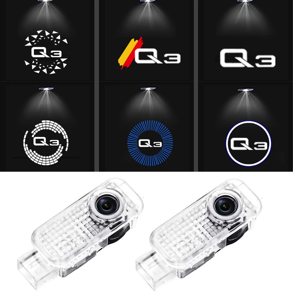 

2Pcs LED Car Door Welcome Courtesy Projector Ghost Shadow Lights for Audi Q3 Logo 2012 2013 2015 2016 2017 2018 2019 2020 2022