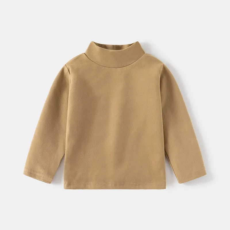 Autumn Kids Solid Color High Collar Undershirts
