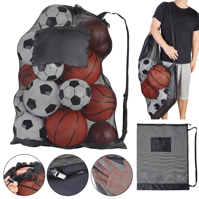 Soccer Ball Bag Mesh Ball Storage Bag Single Ball Carrier With