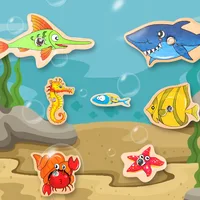 Magnetic Fishing Game Suitable For Young Children Wooden Letter Puzzle Maze Board Preschool ABC Capital Letter Matching Game 2