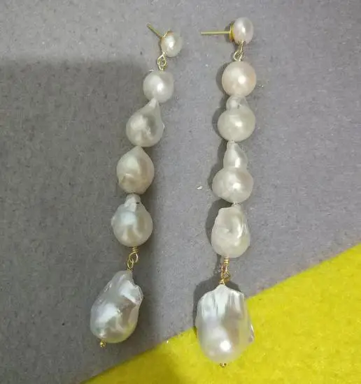

Unique Design AA Pearl Earrings,White Color Huge Freshwater Pearl Silver Stud Earrings,Wedding Birthday Charming Women Gift.