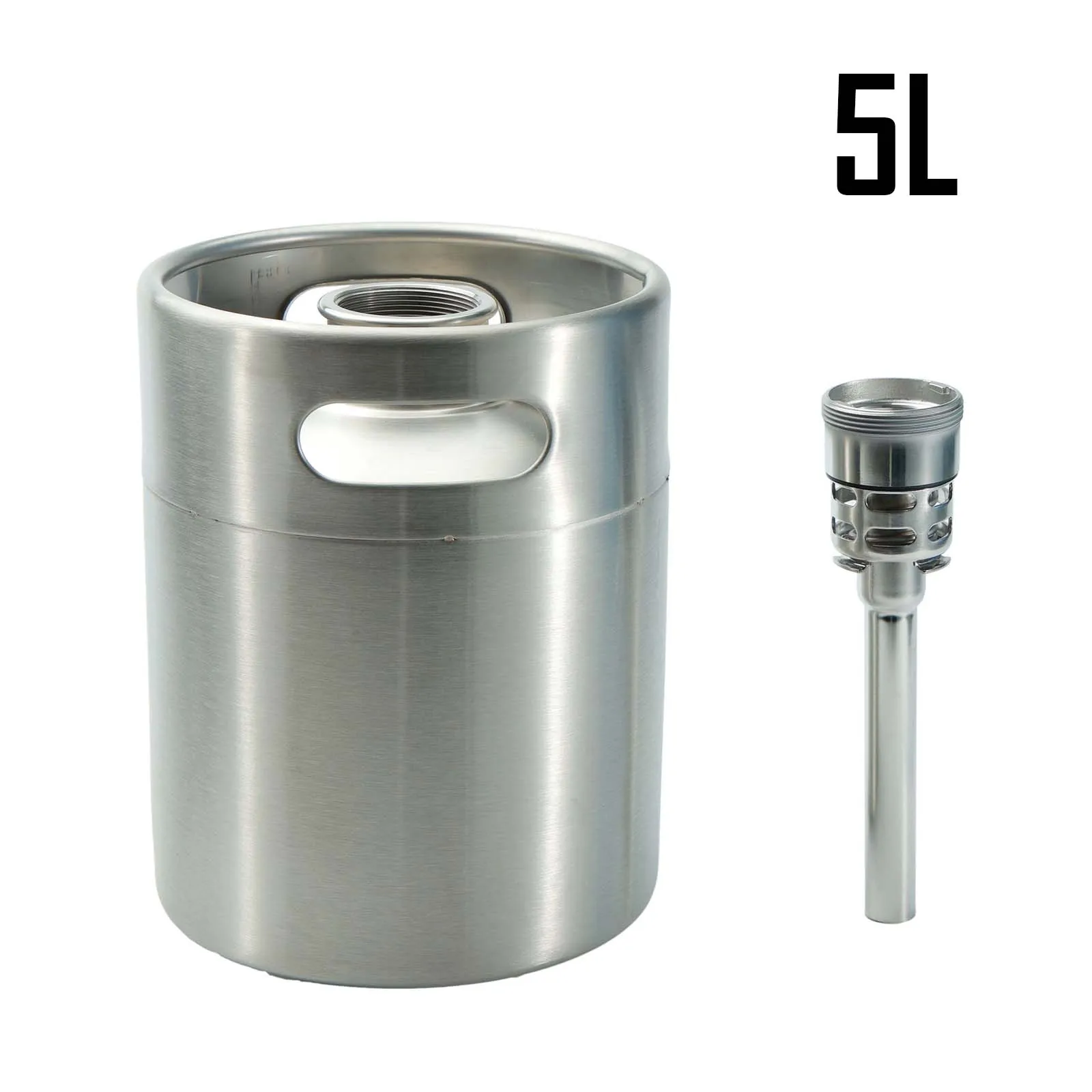 Mini Keg 5L/128OZ with Type S/D Spear Single Wall Portable Works Craft Beverage Kombucha Nitro Coffee Seltzer