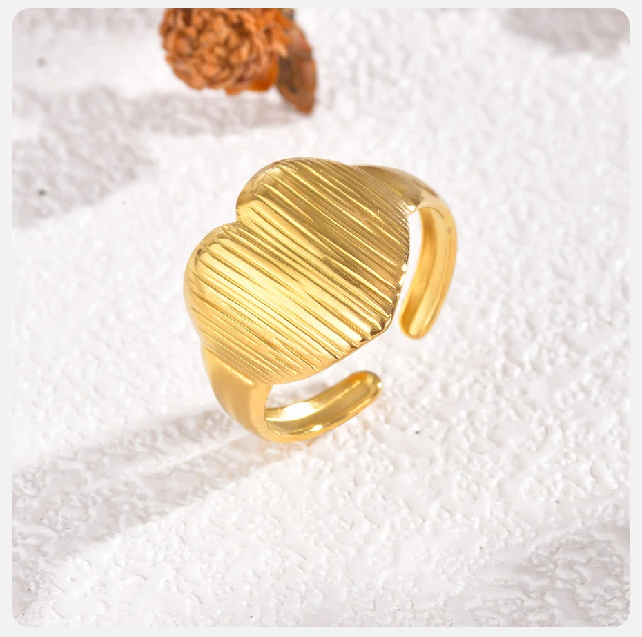 Vnox Edelstahl Schlangenringe für Damen und Herren, Tiere oder herzförmige Elemente, neues Design, offener Ring, Modeschmuck, weibliches Geschenk – Detail 7