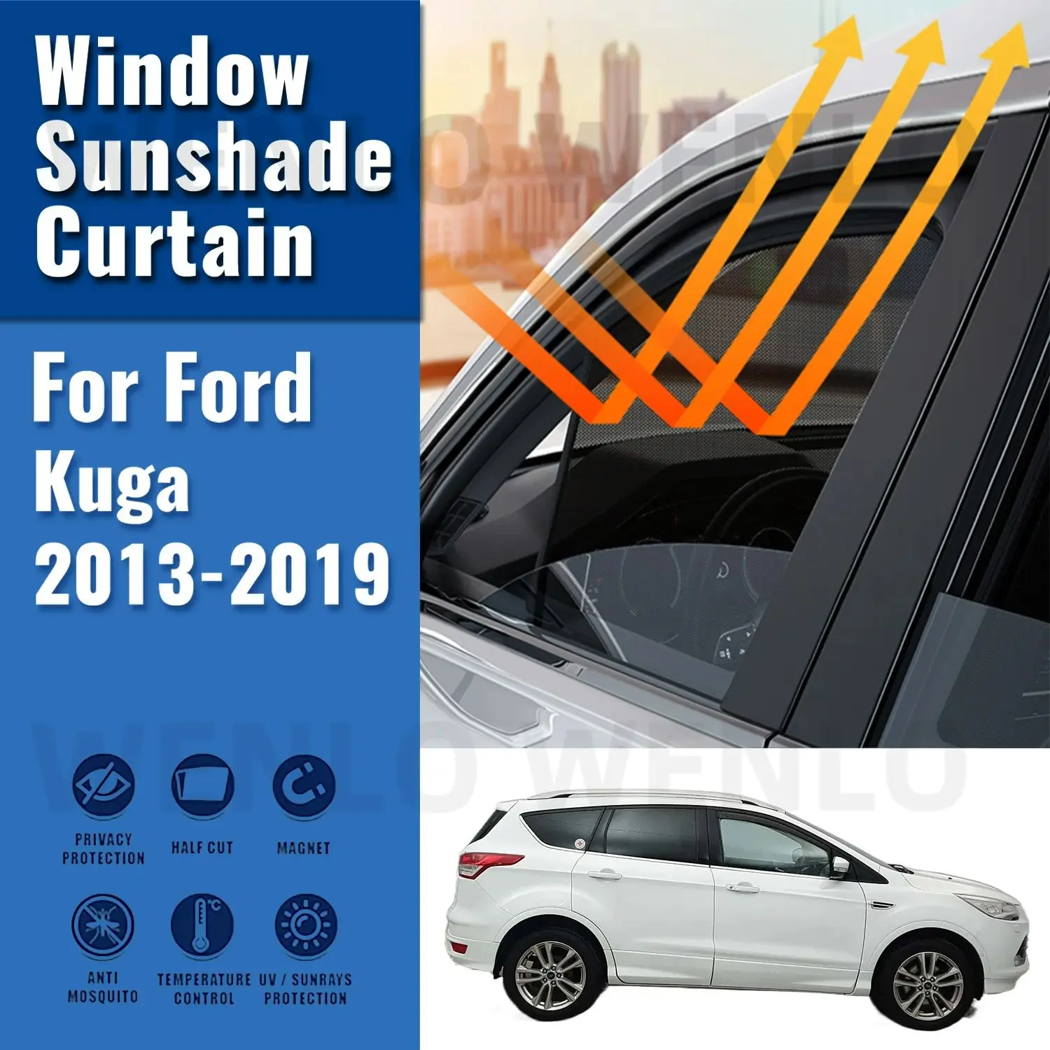 

Магнитный автомобильный солнцезащитный козырек для Ford kuga 2013-2019, рамка для лобового стекла, занавеска, задний козырек