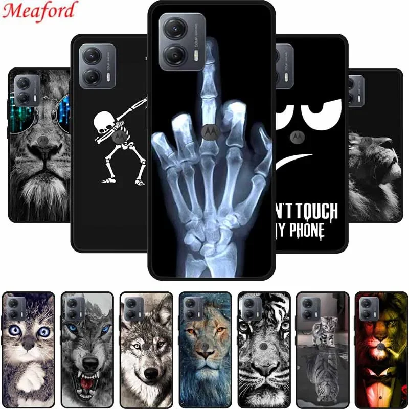 Per Motorola Moto G53 Custodia Wolf Lion Custodia Morbida In Silicone Nero Per Motorola Moto G53 Cover Per Telefono G 53 Coque Funda