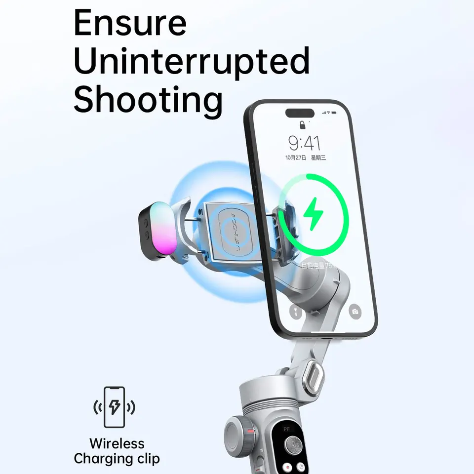 AOCHUAN スマートフォン用ジンバルスタビライザー, iPhone 16 15 Pro