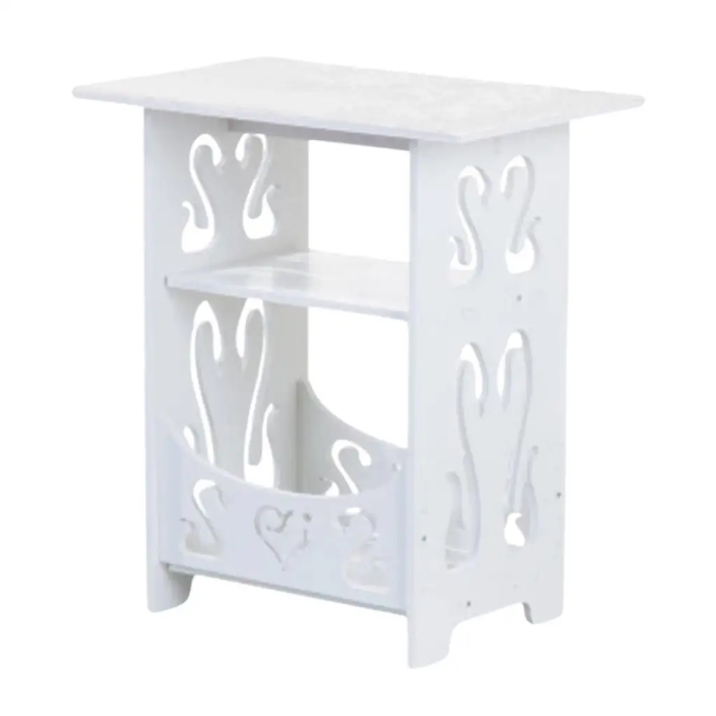 End Table, Small Bedside Table with Storage, Modern Nightstand, Side Table, for Living Room, Bedroom, White