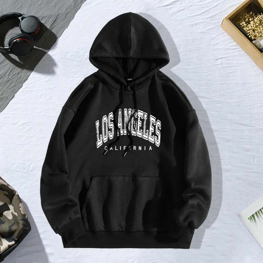 

Women Sweatshirt Stylish Women's Autumn Spring Hoodie Letter Print Loose Fit Hip Hop Streetwear with Drawstring Patch Pocket
