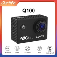 Ourlife Q100 WiFi Action Camera 4K 16MP 30M Waterproof 4x Zoom 2.0" Screen Sport Video Action Cameras Bicycle Helmet Action Cam 1