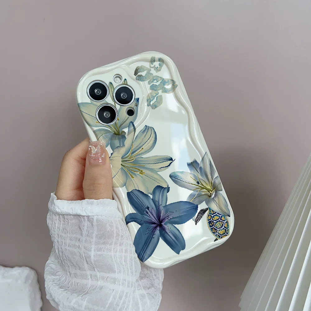 Watercolor Lily Pattern Shockproof Phone Case Cover