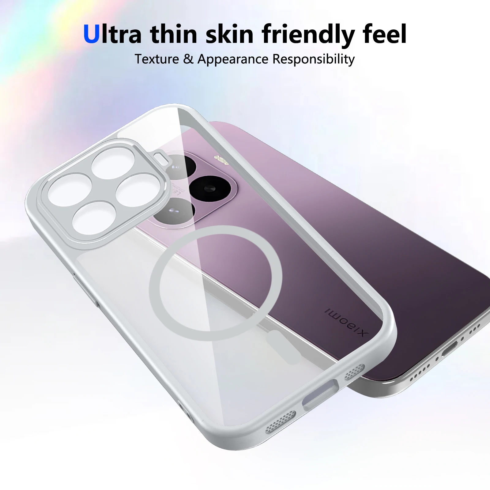 Clear Magnetic Phone Case - Wireless Charging, Shockproof, Transparent, Anti-Scratch Protective Cover