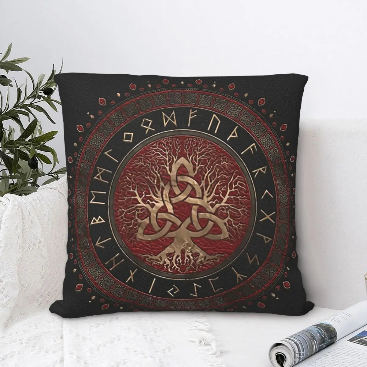 

Tree of Life Throw Pillow Case Viking Norse Mythology Cushion for Home Sofa Chair Decorative Hug Pillowcase