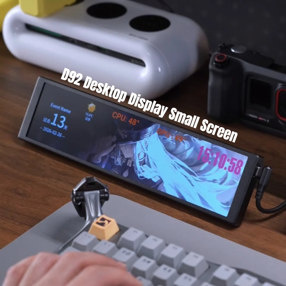 D92 9.2인치 롱 스트립 LCD 스크린 1920*462 HD-MI 드라이버 보드 보조 서브 모니터 맞춤형 패턴 CPU GPU 정보
