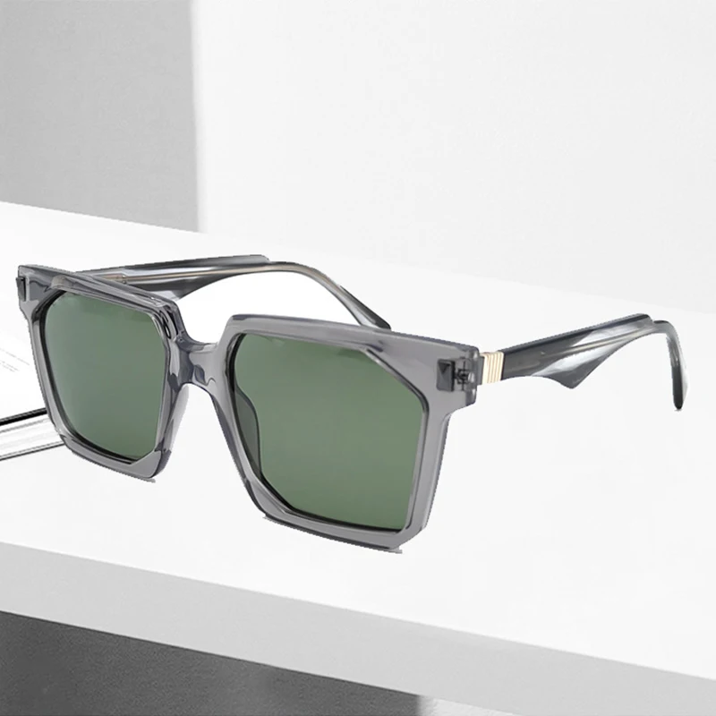 

Солнцезащитные очки квадратной формы UV400 для мужчин и женщин, цветные солнечные аксессуары ручной работы, в стиле ретро, из ацетата