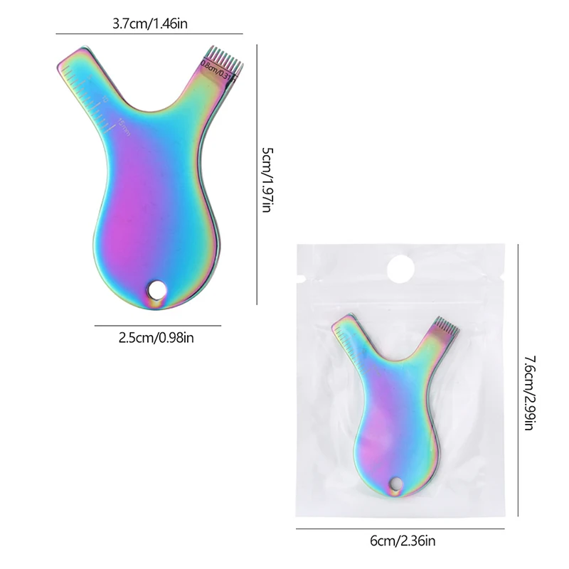 재사용 가능한 스테인레스 스틸 속눈썹 브러쉬 클린 콤 Y자형 속눈썹 브러쉬 리프팅 컬러 아이래쉬 연장 펌 도구