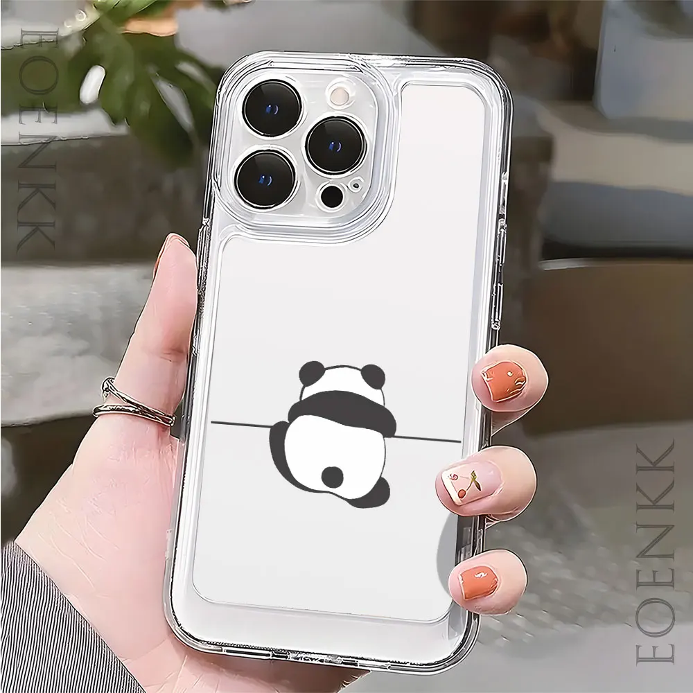 Adorable Panda Transparent TPU Phone Case – Stylish and Protective Cover