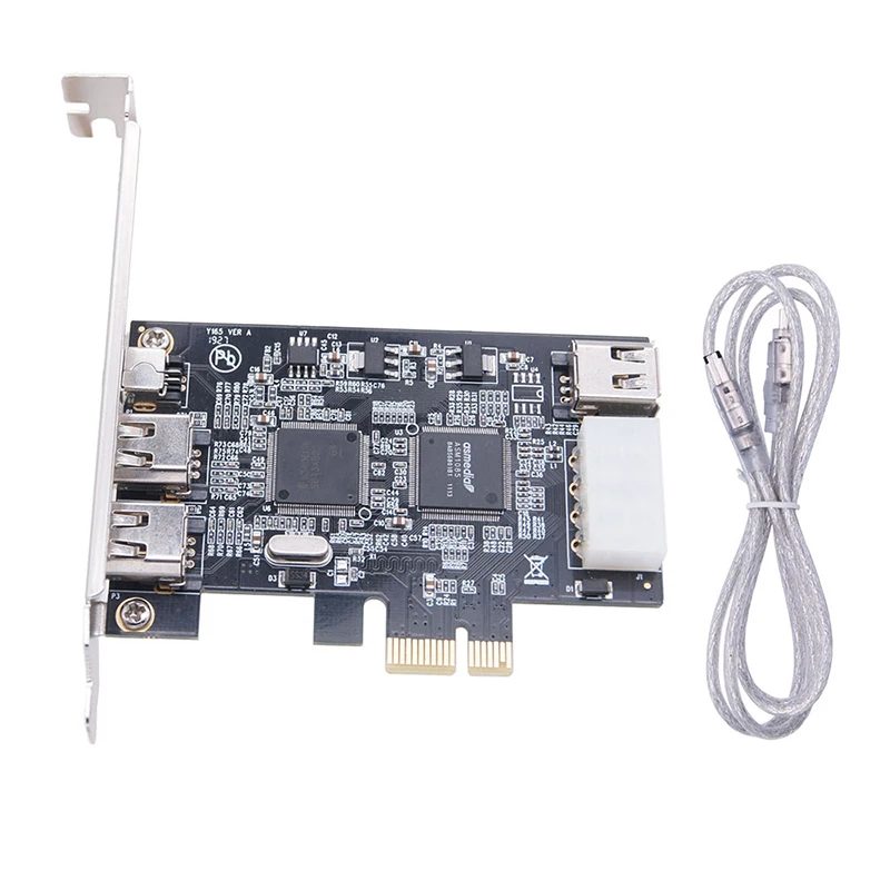 PCI-e 1X IEEE 1394A 4 Port(3+1) Firewire Card Adapter PCIe PCI Express Internal 1394 A 6Pin To 4 Pin IEEE 1394 Cable For Desktop — view 4