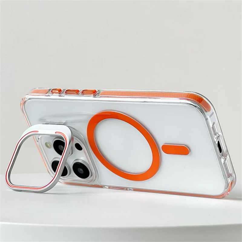 

Clear Camera Lens kickstand shockproof Magsafe case for iphone 15 13 14pro 12 13pro 15pro max Hybrid Wireless Charging cover