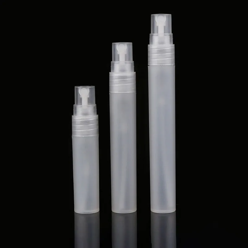 100pcs/lot 5ml 8ml 10ml Frosted Perfume Pen Plastic Spray Bottle Atomizers Clasp Refillable Small Sample Trial Size Vial obscenity trial here and now 1 cd