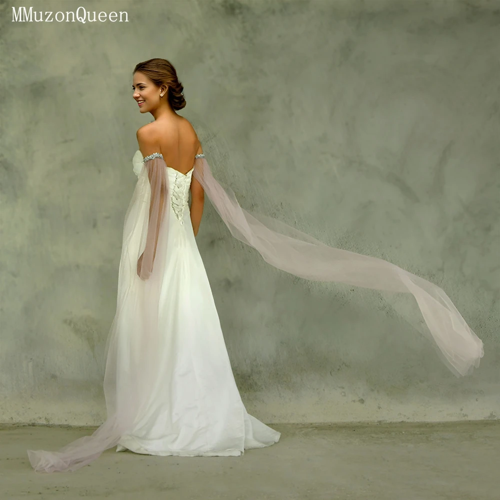 TOPQUEEN Braut-Hochzeitsschal, elegant, schulterfrei, formeller DIY-Schal mit Pailletten und Perlen, abnehmbare lange Ärmel, Mm04 – Detail 18