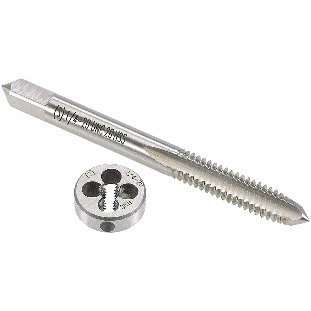 1PC UNC Machine Thread Tap And Die Set 1/4"-20UNC Plug Tap HSS Metal Tapping Tool Set Screw Die Tap Drill TPI:20UNC