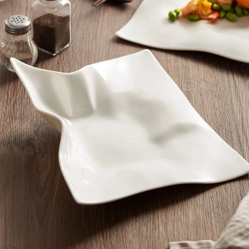 Irregular Ceramic Dinner Plate Creative Restaurant Dessert Dish Snack