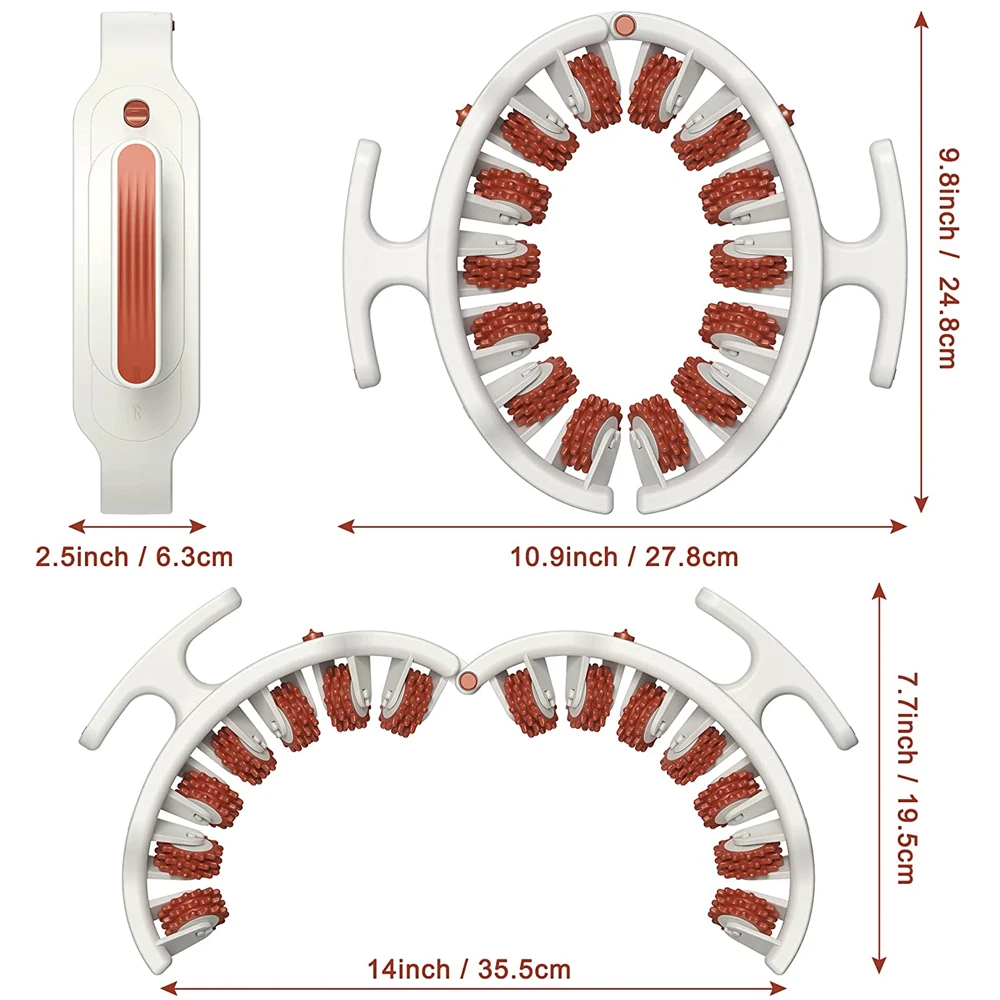 rodillo de masaje Rodillo masajeador muscular portátil de 9 ruedas,  abrazadera circular para piernas, relajante muscular, rodillo de masaje  Manual para equipo de Magideal rodillo de masaje