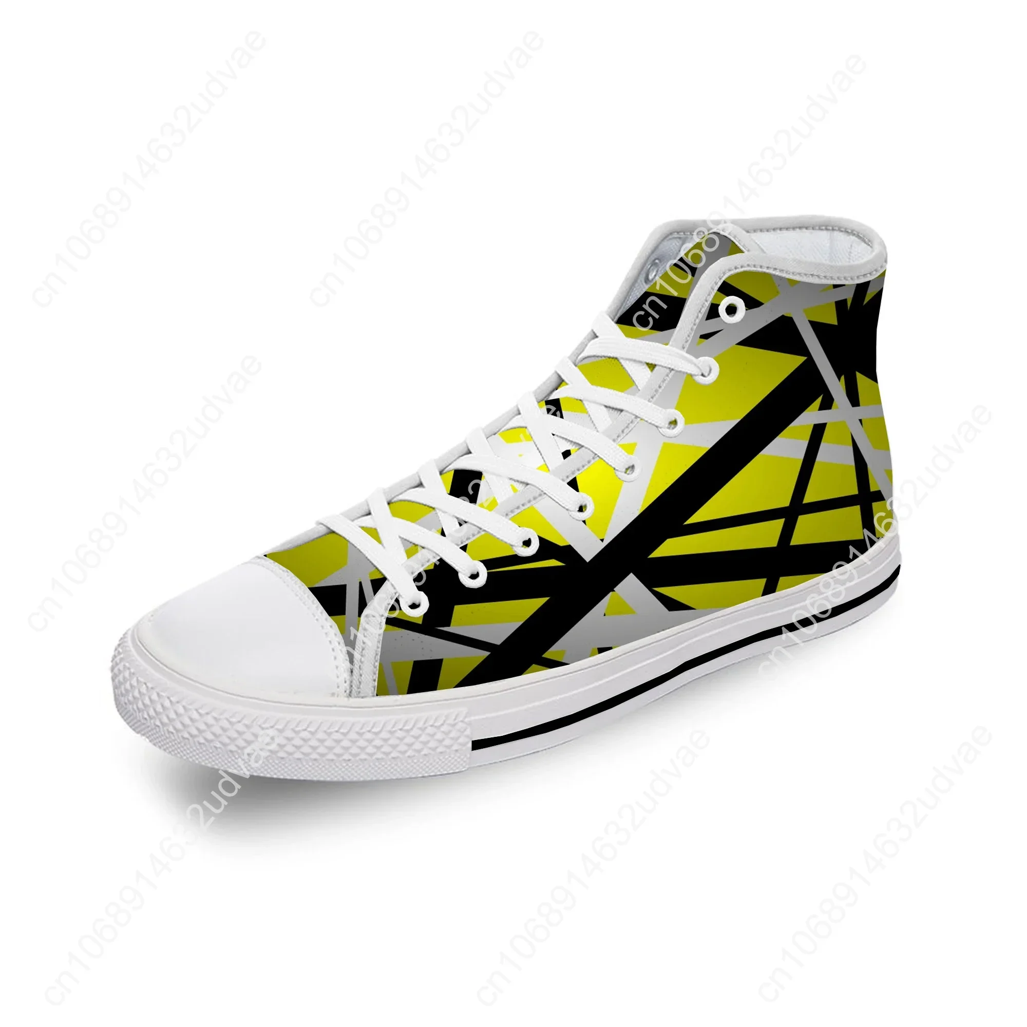 Van EVH 5150 STRIPES Halen Harajuku Lightweight Cloth 3D Print High Top Canvas Shoes Men Women Casual Breathable Sneakers