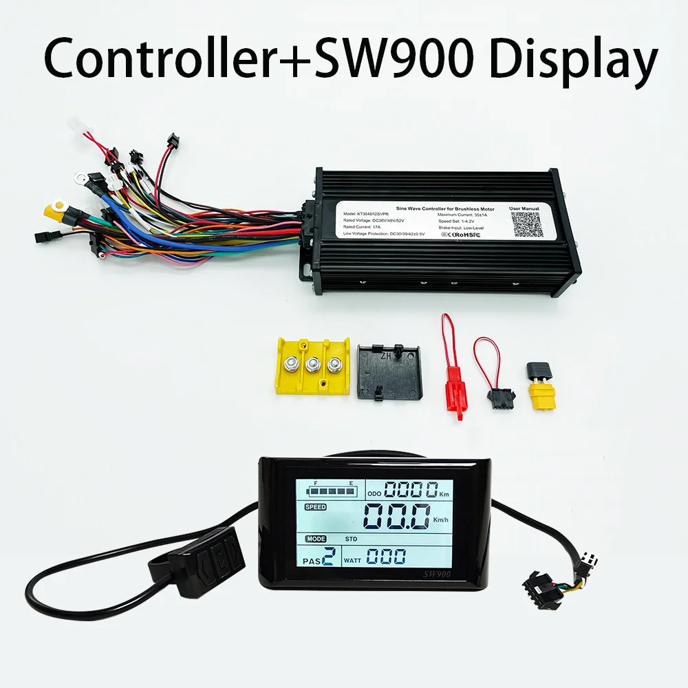 Kit Contrôleur Ebike Onde Sinusoïdale 24V-72V 17A-60A + écran S966 + Accélérateur Pouce