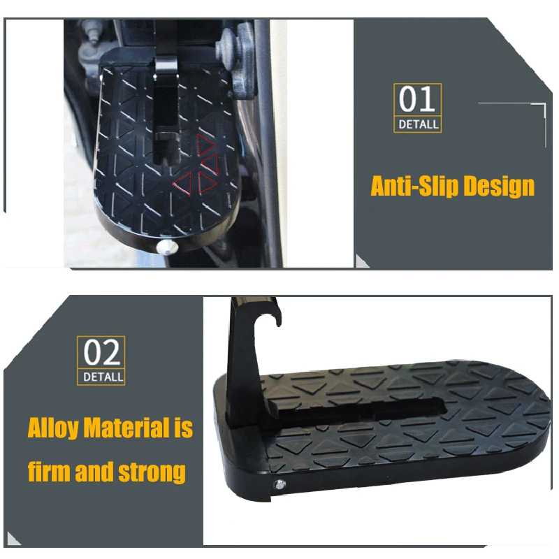 Foldable car roof rack step auto door step universal latch hook auxiliary foot pedal multifunction aluminium alloy safety hammer car accessories car pedals pedal cover car roof rack step