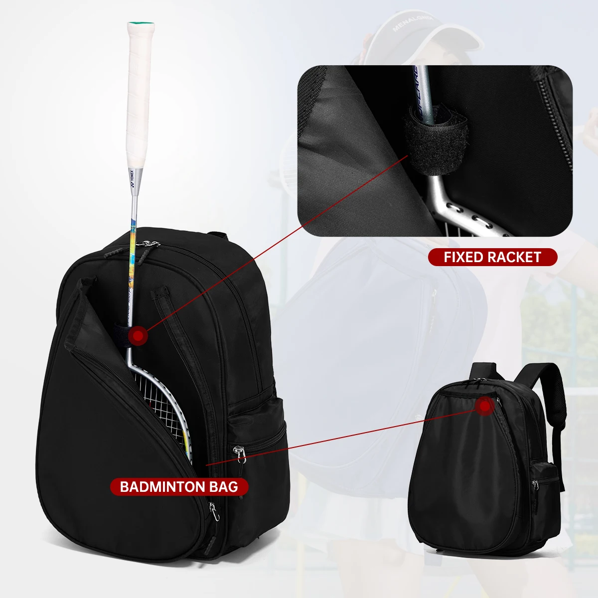 Sports Bag Badminton Bag Professional Racket Bag Backpack Men's Bag Large Capacity Backpack Tennis Bag Waterproof Women's Fitness Bag Sports