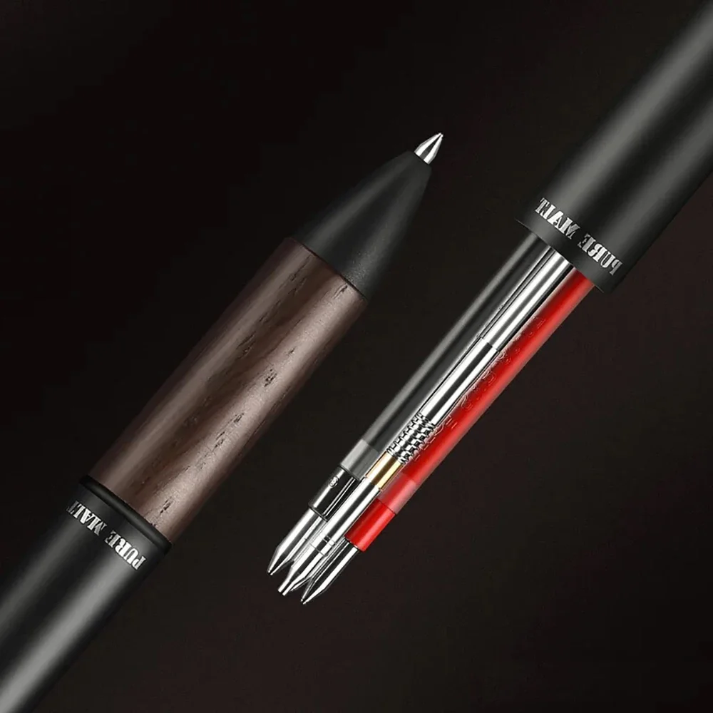 Limited Japanese Stationery UIN Multifunctional Pen MSXE5-2005 Natural Oak 4-color Ballpoint Pen / Mechanical Pencil Modular