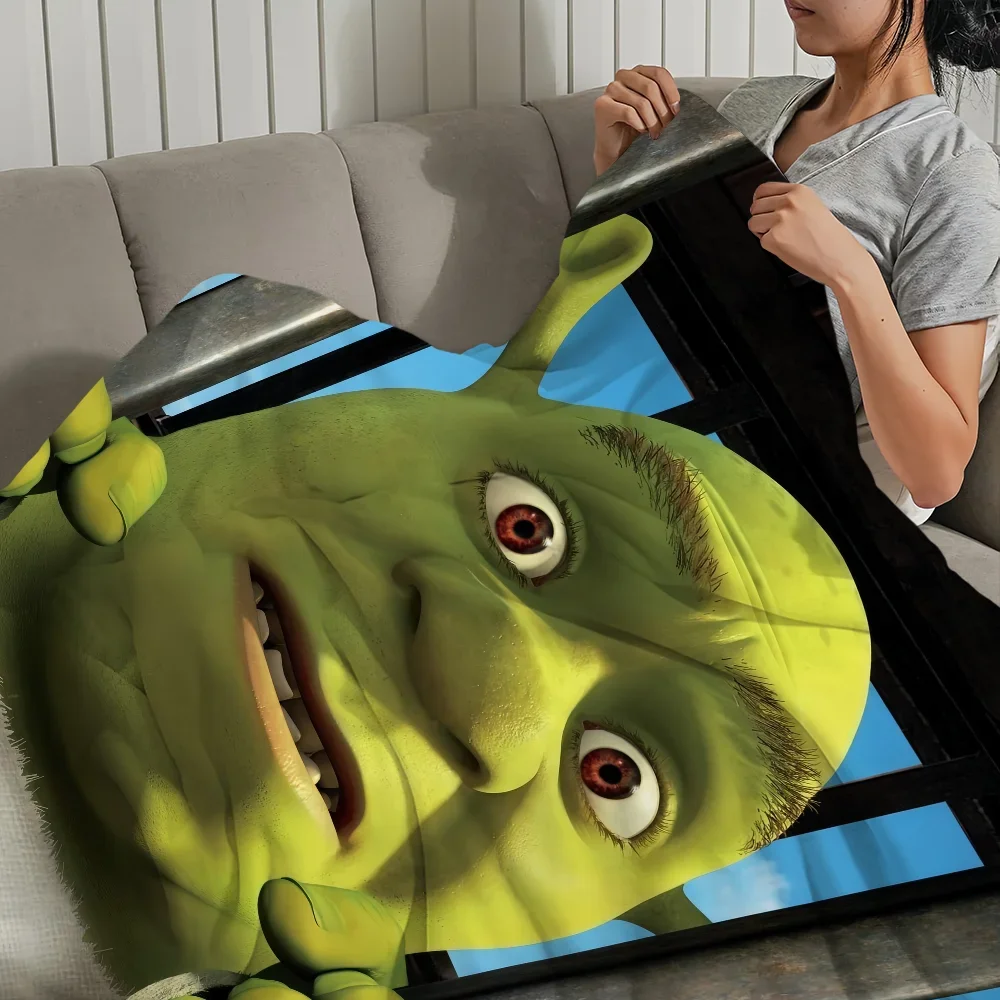 Cartoon S-ShrekS Cute Funny Blanket Plush Nap Sofa rug for Living Room Warm Office Bedroom Birthday Home Travel Kid Gifts 6