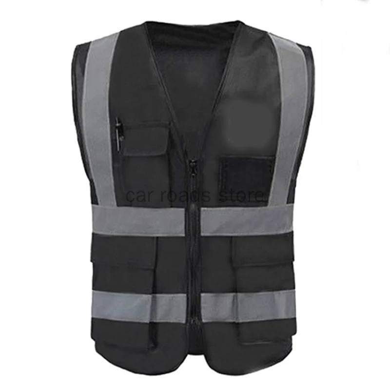 Unisex Reflective Vest Two Tone Security Officer Safety Vest Fire Design Workwear
