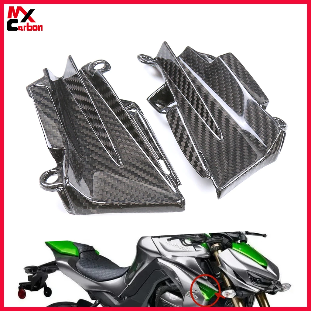

Motorcycle Air Intake Cover For Kawasaki Z1000 2014 2015 2016 2017 2018 2019 Full Carbon Fiber Front Fairing Side Accessories