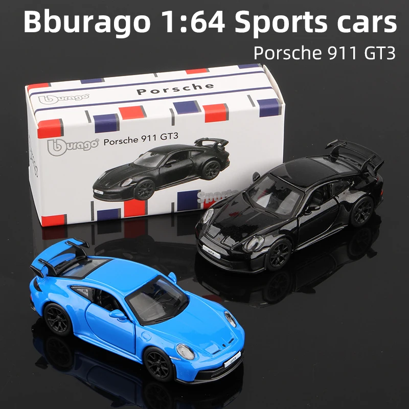 부라고 1:64 스포츠카 포르쉐 911 GT3 합금 자동차 모형 다이캐스트 자동차 ..