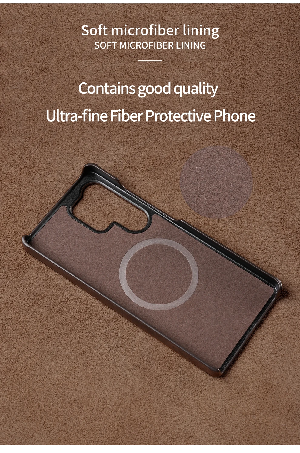 Samsung Leather Phone Case – Genuine Cowhide Magnetic Phone Cover for S24 S25 Ultra