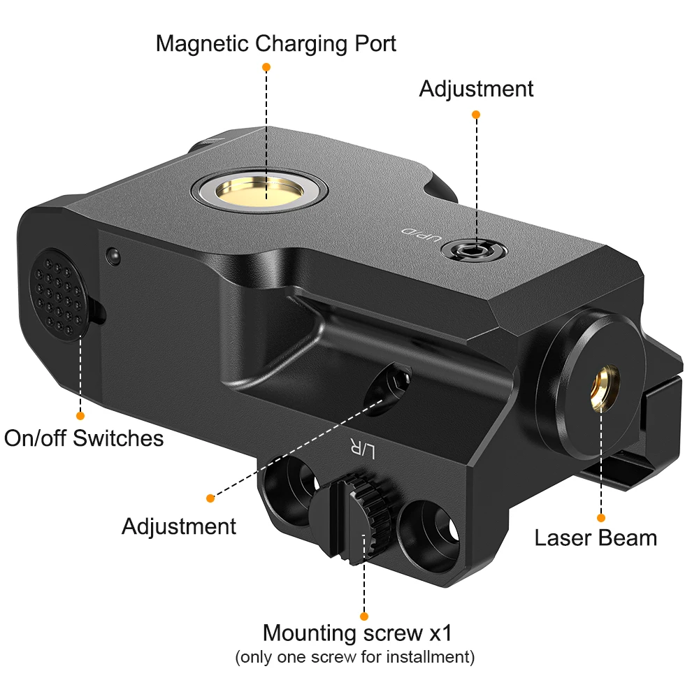 Compact 1023 Magnetic Charging Laser Sight Red/Blue Built-In Lithium Battery Sports & Outdoor Use Compatible laser sight