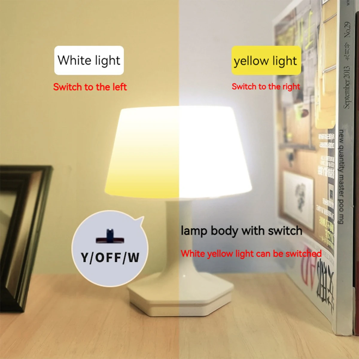 Adjustable Brightness LED Desk Lamp - Eye-Friendly Rechargeable Reading Light