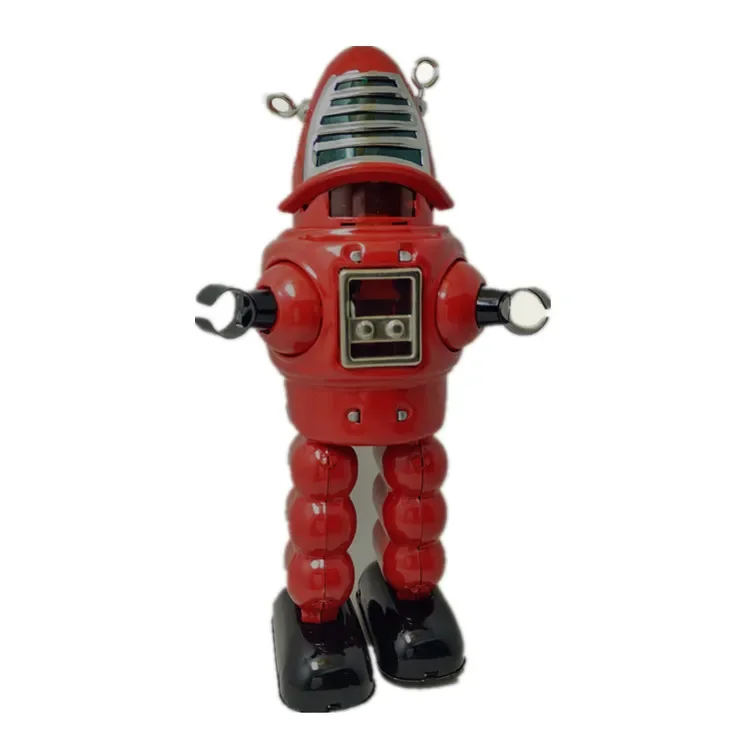 [Divertente] Collezione Per Adulti Retro Wind Up Toy Metal Tin Space Mechanical Planet Bullet Robot Clockwork Toy Figures Model Kids Gift