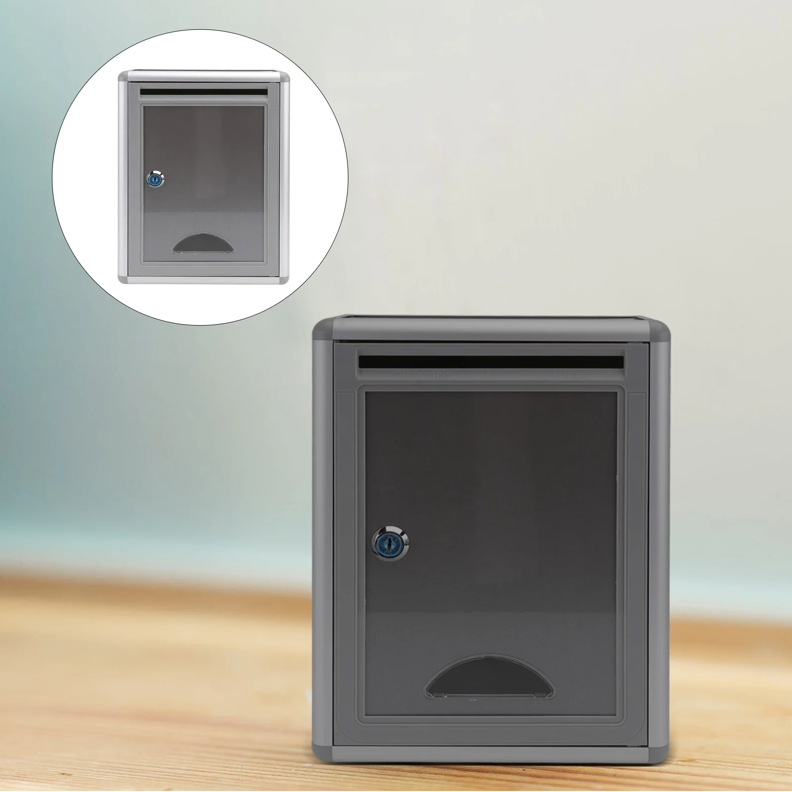 

Wall-mounted Suggestion Box Lockable Mailbox Aluminum Alloy Letter Storage Container Old Fashioned Office