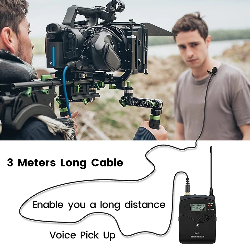 

Professional Lavalier Lapel Tie Clip Cardioid Condenser Microphone For Sennheiser Wireless BodyPack Transmitter 3.5 mm Lockable