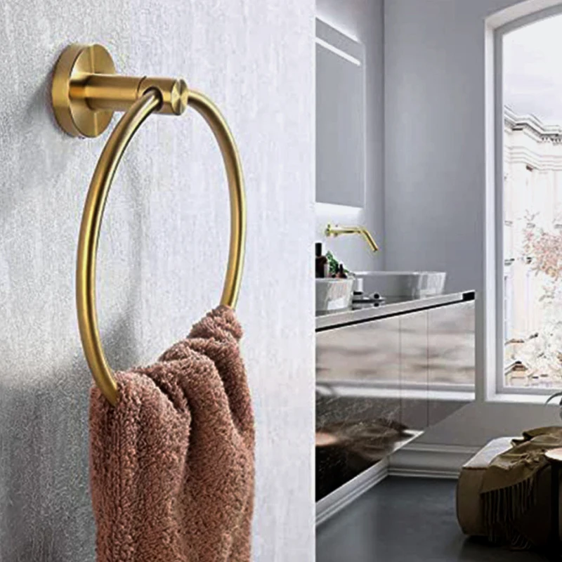 Stainless Steel Self Adhesive Towels Holder Bathroom Towel Ring Wall Mounted Hand Towel Rails bathroom towel ring,bathroom towel holder