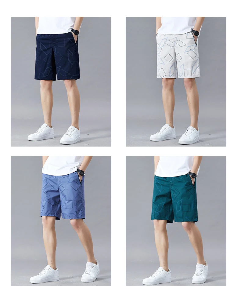 Big Men's Summer Shorts Cotton Knee Pants Golf Plaid Fashion Zipper Pocket Y2K Swim Beach Relaxed Fit Jogger Shorts
