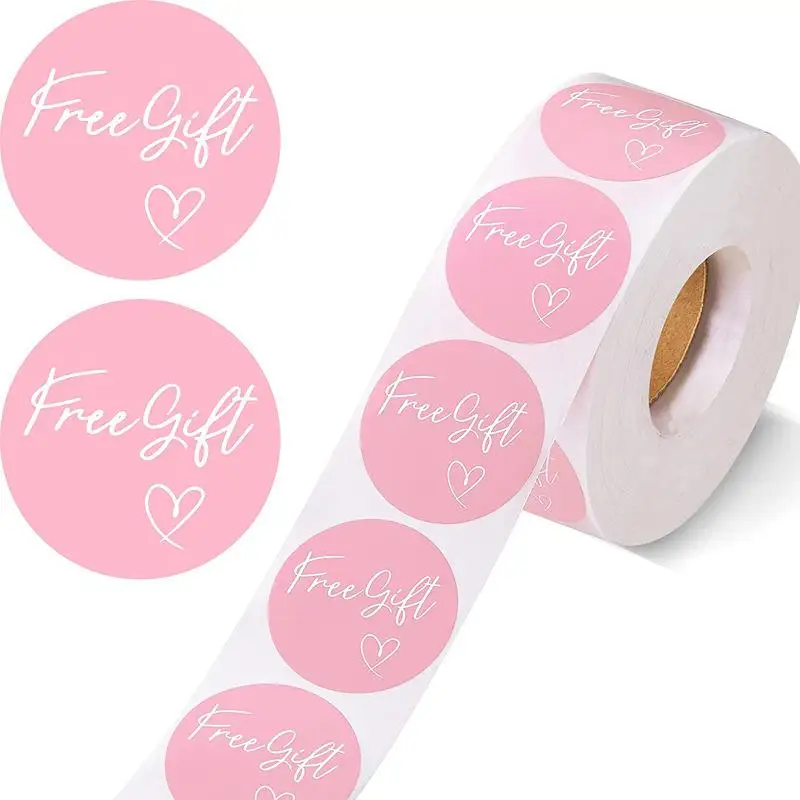 500pcs Pink Thank You Sticker Label Scrapbooking Cute Gift Labels Sticker for Small Business Packaging Envelope Seal Stationery 100 500pcs round cute reward stickers for kids school encouragement students games toy sticker 1inch sealing labels scrapbooking